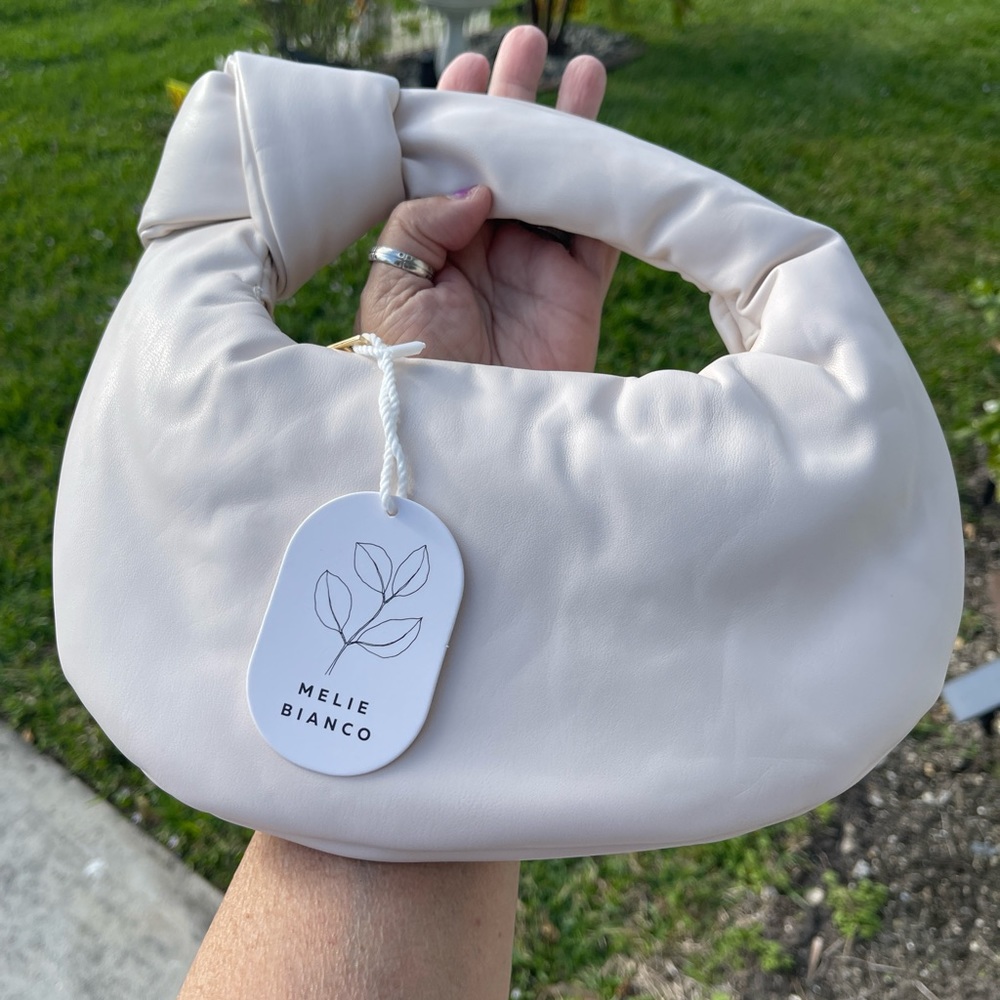MELIE BIANCO Alexandra Vegan Top Handle Bag In Cream - Picture 3 of 16